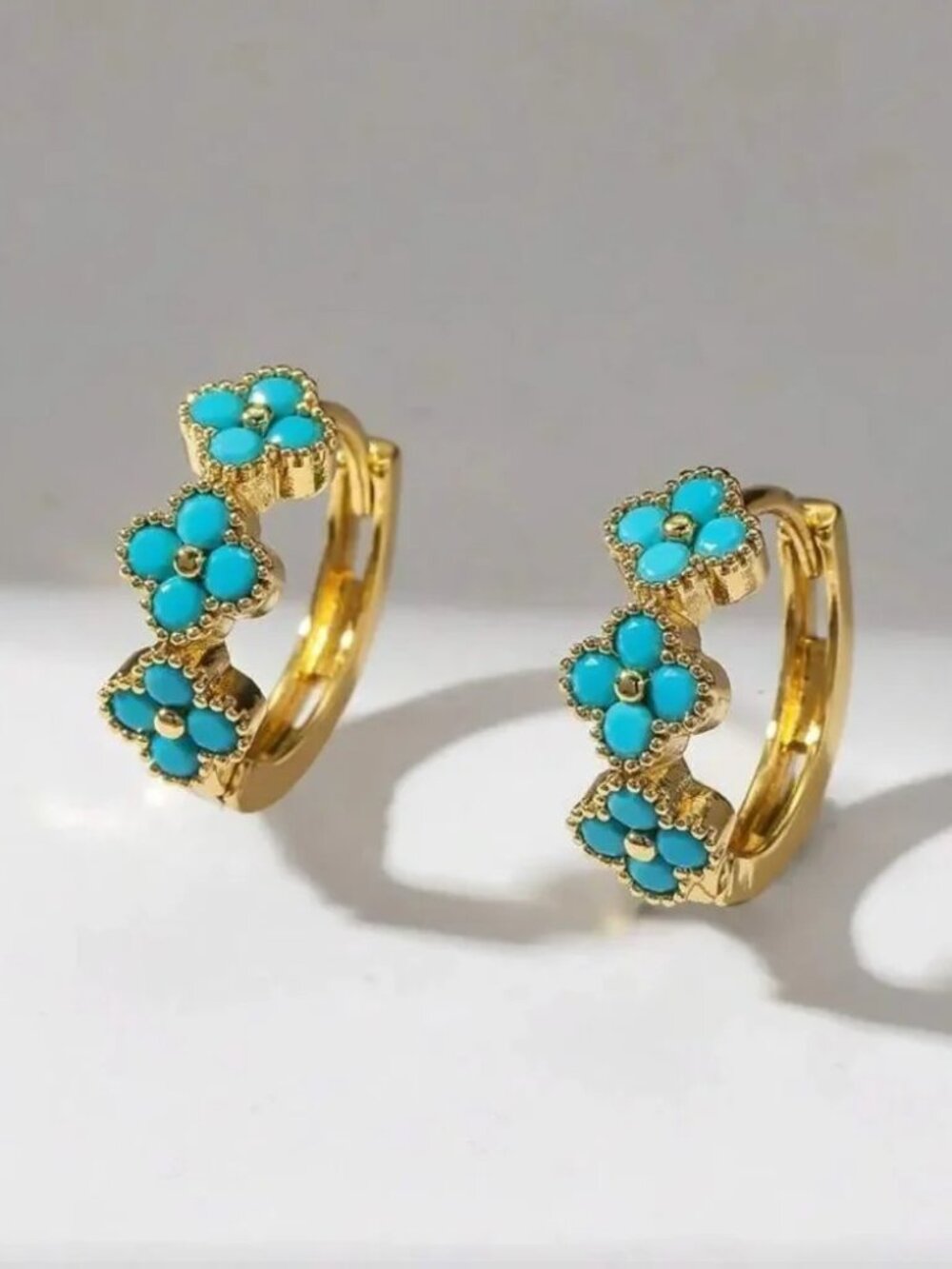 Floral Hoop Earrings Q328